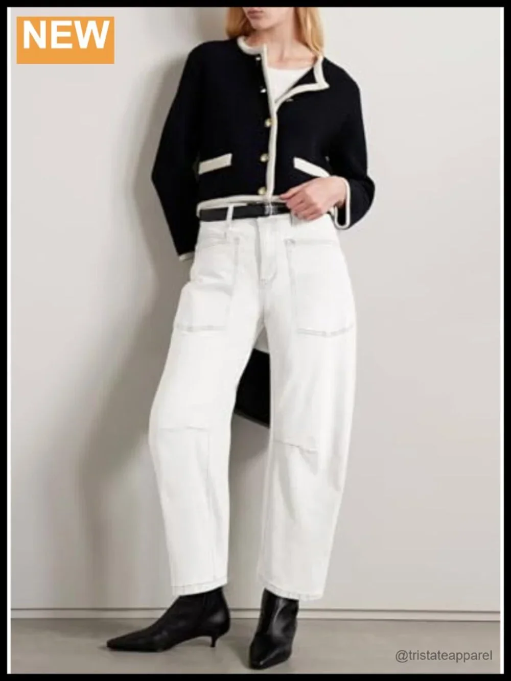 Baggy Barrel Jeans High Waisted Wide Leg Boyfriend Denim Ankle Pants